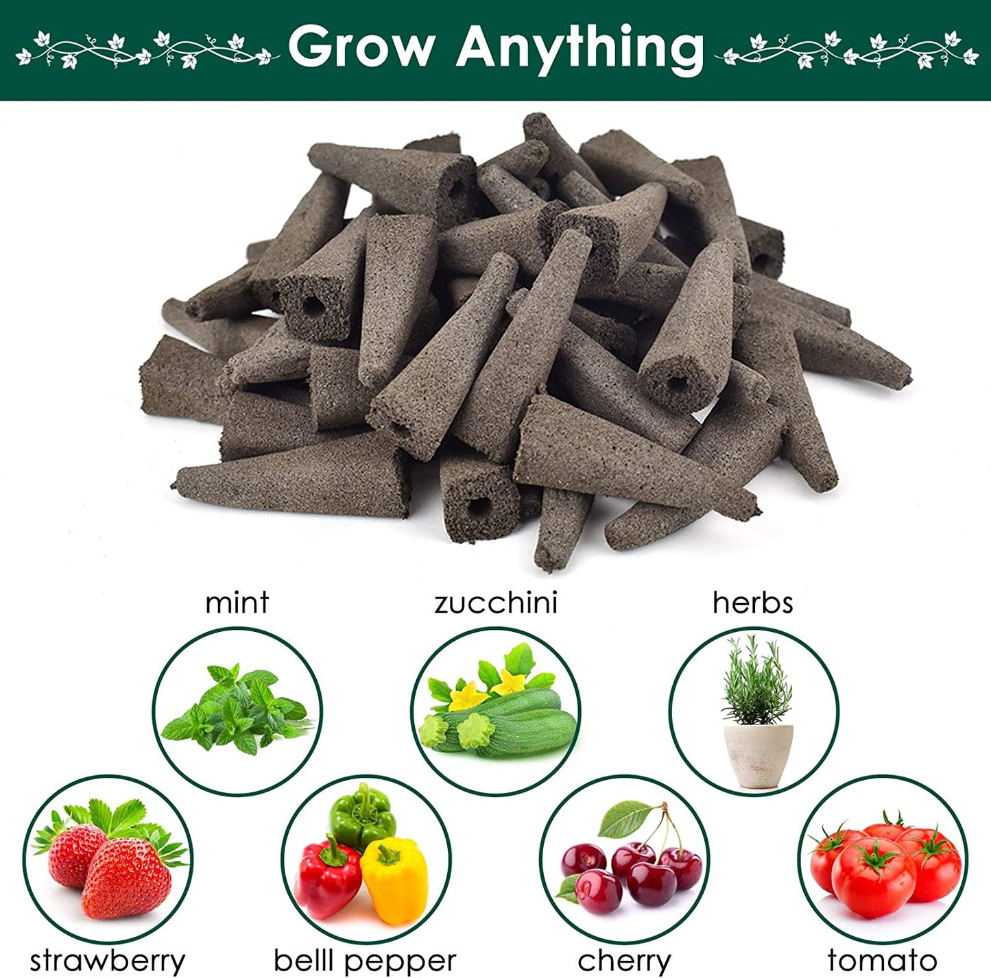 Grow Sponges 50-Pack for Aerogarden, Replacement Root Growth Sponges Seed Pods, Seedling Starter Refill Sponges Kit for Hydroponic Indoor Garden System