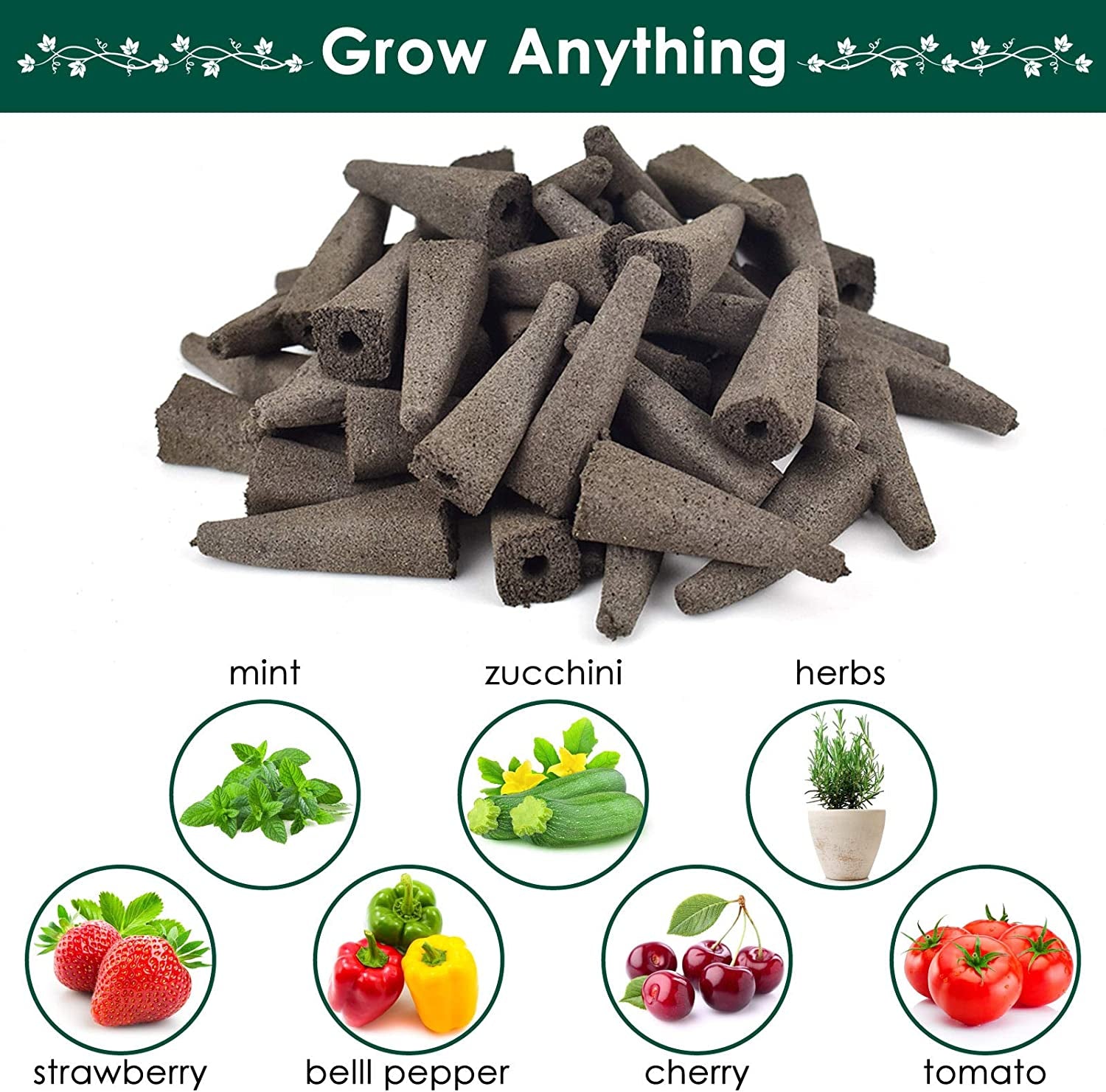 Grow Sponges 50-Pack for Aerogarden, Replacement Root Growth Sponges Seed Pods, Seedling Starter Refill Sponges Kit for Hydroponic Indoor Garden System